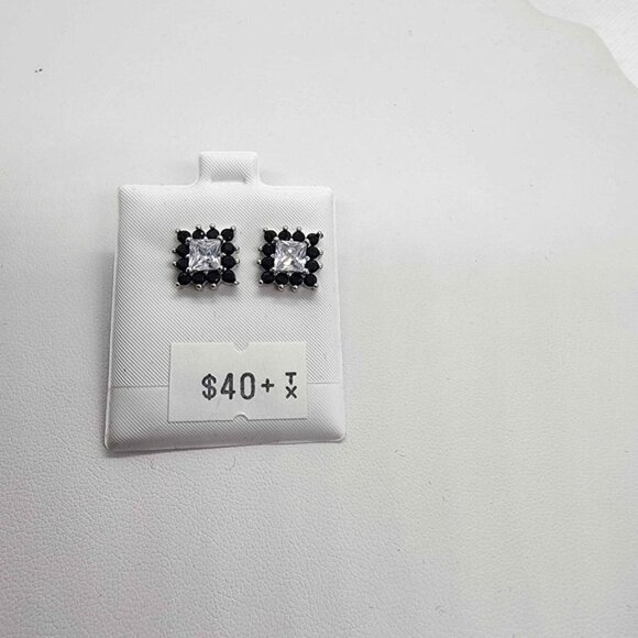 NEW Sterling Silver 925 Elegant Earrings With CZ Stones - Picture 1 of 6